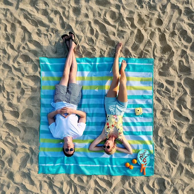 CGEAR Sandlite – Patented Sand-Free Beach Mat – Multi Use Outdoor Camping Mat, Picnic Blanket, Exercise Stretching Mat – Rollup Compact – Great for Families