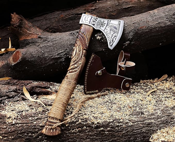 | Viking Axe,Hatchet,Throwing Axe,Hand Axe,Gift for him,Wood Working Tool,Viking Gifts for Men,Camping Hatchet,Tomahawk,Bearded Axe (WCA-014)
