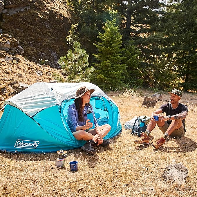 Coleman Pop-Up Instant Tent Sets Up in 10 Seconds, Portable & Lightweight 2/4 Person Tent with Adjustable Rainfly