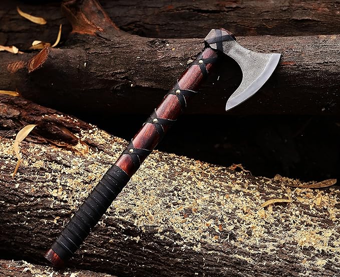 | Viking Axe,Hatchet,Throwing Axe,Hand Axe,Gift for him,Wood Working Tool,Viking Gifts for Men,Camping Hatchet,Tomahawk,Bearded Axe (WCA-015)