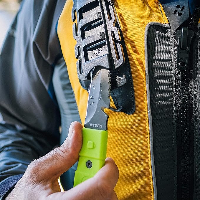 GEAR AID Akua Blunt Tip Paddle Knife with Serrated 3” Blade and Sheath